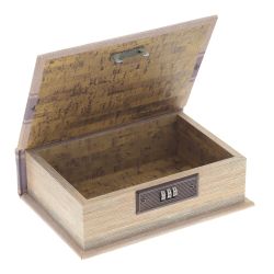 GAEM Шкатулка-книга с кодовым замком, L16 W7 H22 см