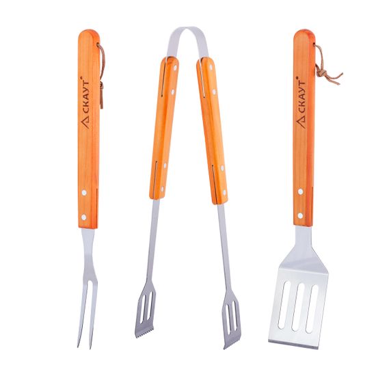 Набор для гриля (лопатка, вилка, щипцы) СКАУТ СК 0735