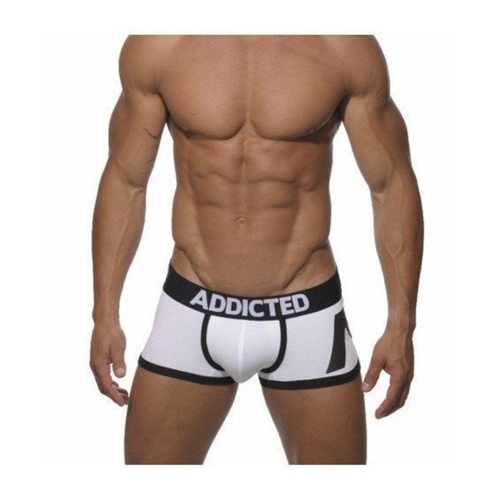 Мужские трусы хипсы белые с принтом Seobean Addicted White