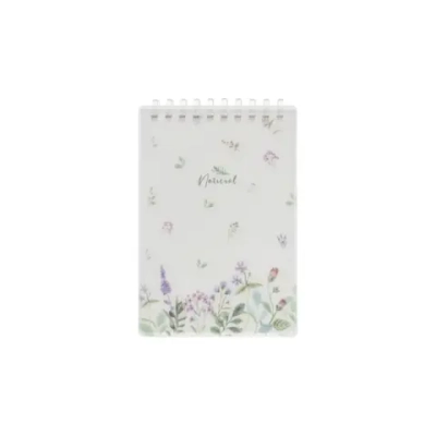 Блокнот А6 80 л., мягкий гребень, пластик, фольга, клетка, HATBER, NATURAL FLOWERS, 090108, 80Б6A1мс_33479