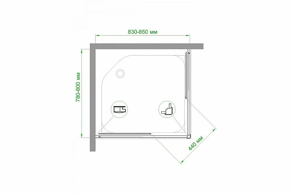 Душевой уголок Royal Bath RB8085HPD-C 85х80 матовый