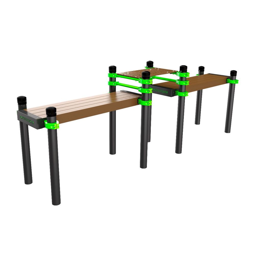 W263 GTO Скамья гимнастическая горизонтальная с упором для ног (двойная) ZAVODSPORTA