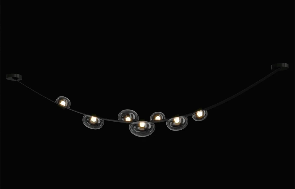 Подвесной светильник Crystal Lux BOSQUE BOSQUE SP7 L3000 BLACK/TRANSPARENT