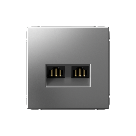 Розетка компьютерная 2-м ArtGallery RJ45 + RJ45 кат.5E механизм сталь SE GAL000985