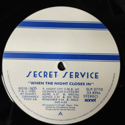 Винтажная виниловая пластинка LP Secret Service When The Night Closes In (Sweden 1985)
