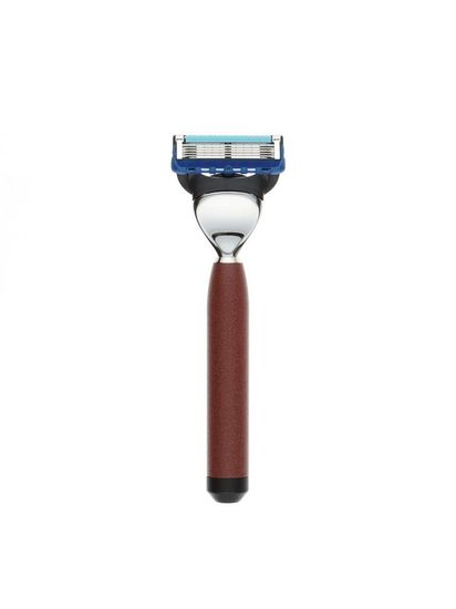 Бритвенный набор IL Ceppo: станок, помазок, чаша, подставка, красно-черный матовый цвет