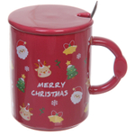 Кружка керамическая 450мл «MERRY CHRISTMAS « с крышкой и ложкой