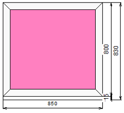 Пластиковое окно 800 х 850 ТермА Эко с глухой створкой