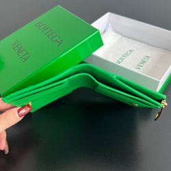 Bottega Veneta Small Intrecciato Bi-Fold Zip Wallet