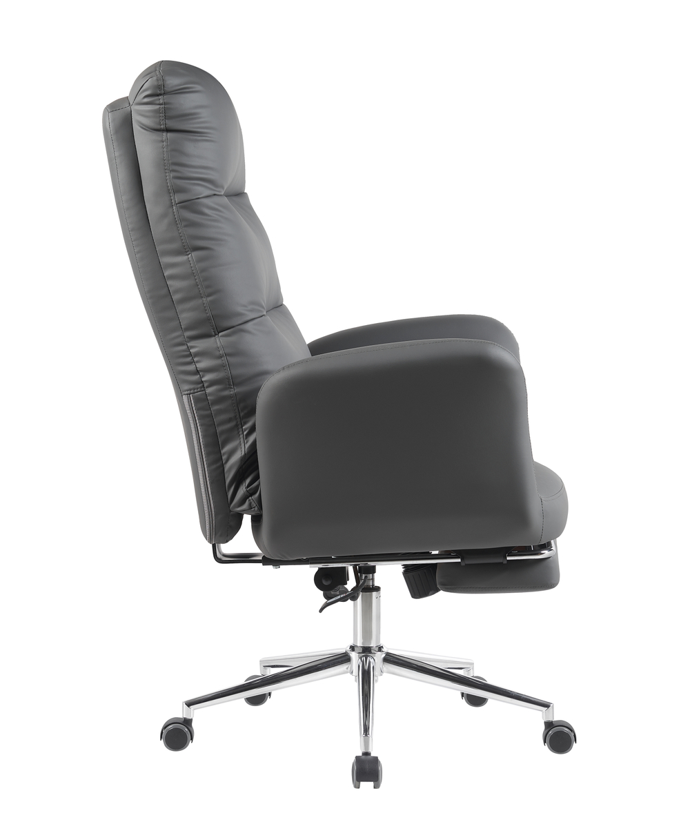 Кресло руководителя TopChairs Solid NC с оттоманкой серый