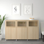 Комбинация для хранения - BESTÅ/ BESTА IKEA/ БЕСТА/БЕСТО ИКЕА, 180х112 см, под беленый дуб