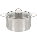 Кастрюля нерж, 5.8 л, с крыш, Daniks, Бонн, GS-01319-24CA, индукц