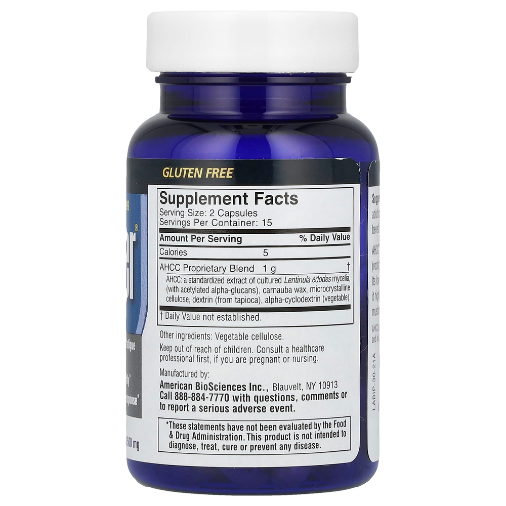 American Biosciences, ImmPower® AHCC®, 500 мг, 30 вегетарианских капсул