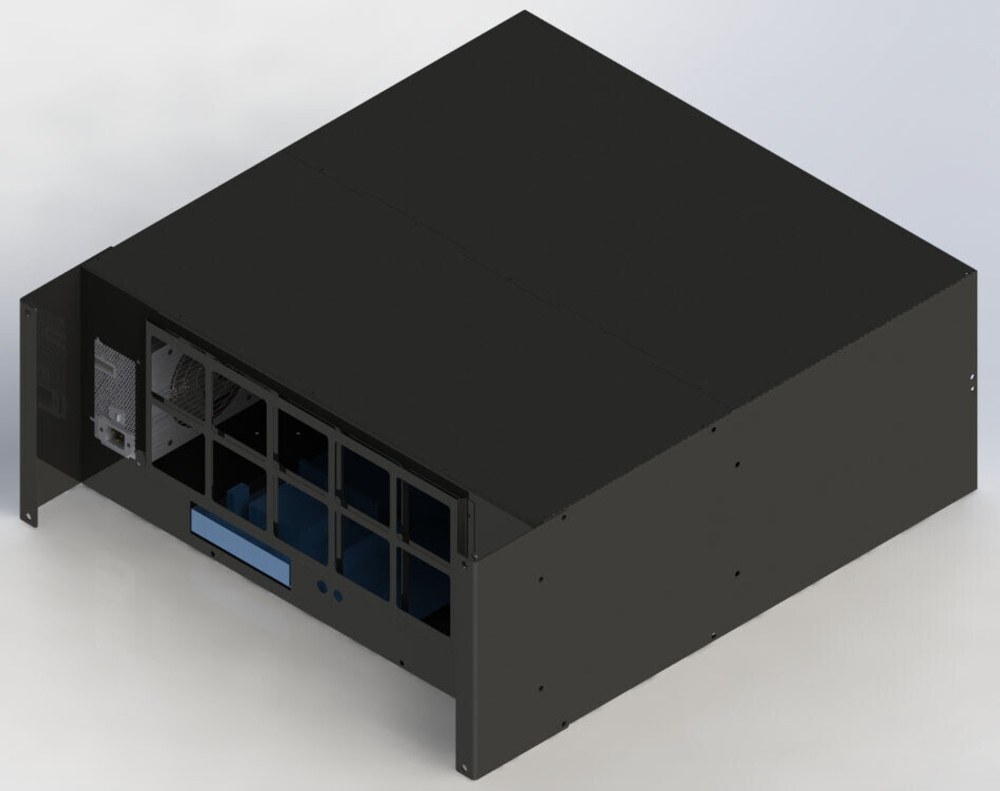 Корпус для майнинга с разделением потоков под 8 больших видеокарт