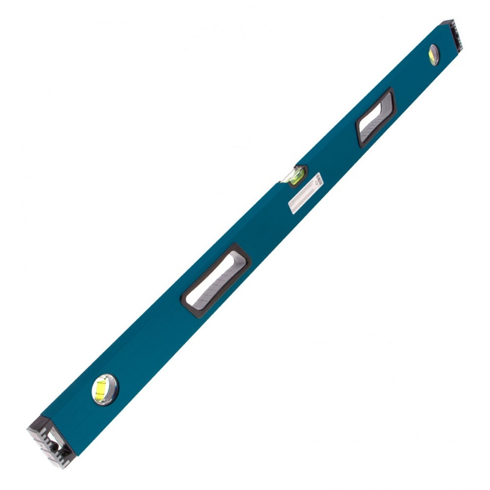 Уровень алюминиевый, 1000 мм, усиленный с ударопрочными заглушками, рукоятки, 3 глазка Gross