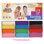 Пластилин 12цв. стек "Школа творчества" (Луч)