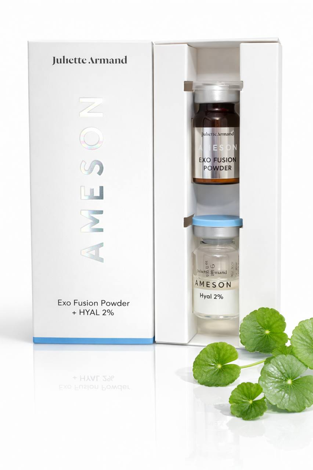 EXO FUSION POWDER + HYAL 2% AMESON, ЛИОФИЛИЗИР ОВАННЫЕ ЭКЗОСОМЫ, JULIETTE ARMAND. Для обезвоженной кожи, а также для кожи с мимическими морщинами, дефектами, потерей упругости и фотостарением.