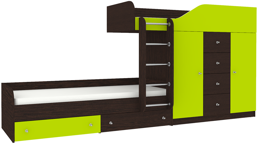 Двухъярусная кровать КарИВи Астра 6 Венге Лайм