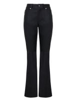 Брюки клеш из эко-кожи, черный