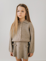 Кардиган с воротником, Бежевый