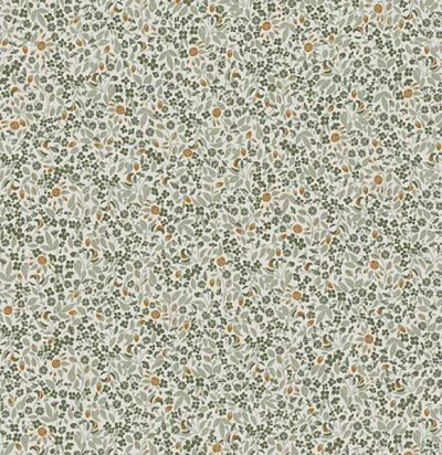 Мелкораппортный растительный дизайн с листьями, цветами и ягодами