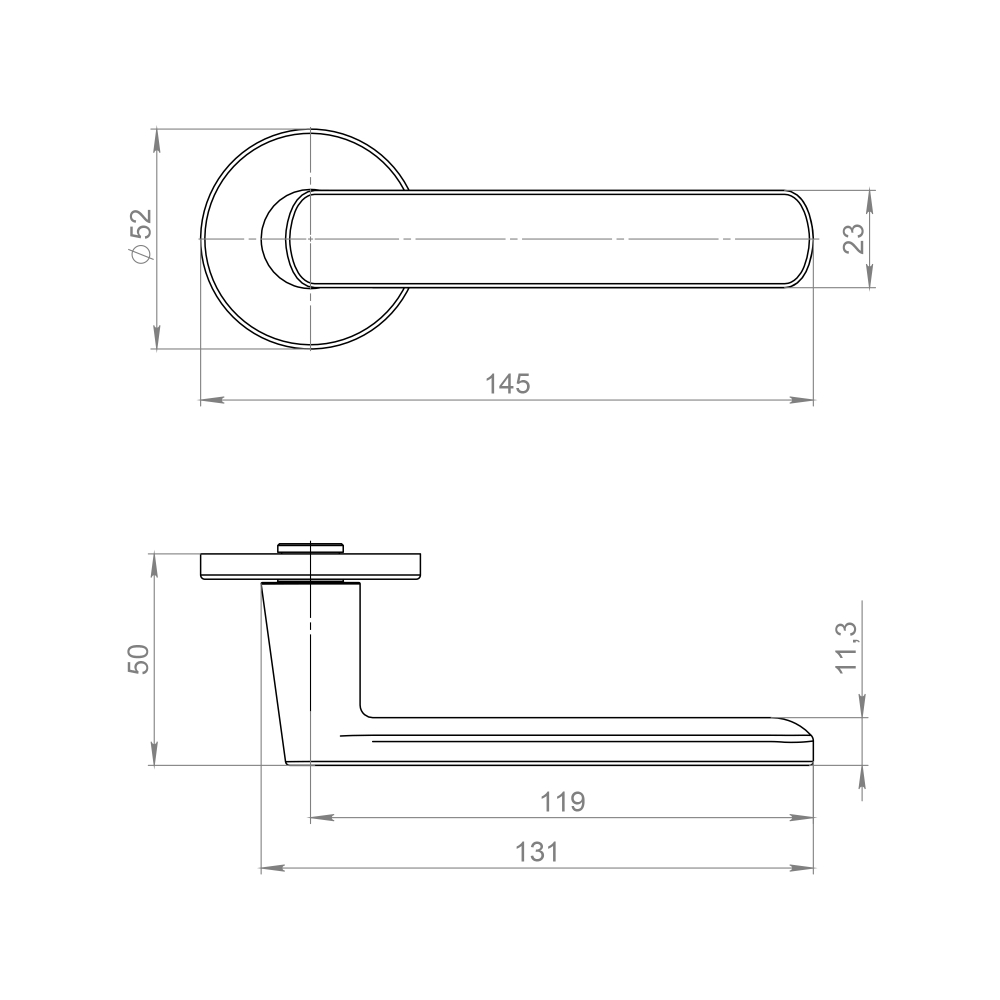 Ручка раздельная R.JSR51.NANO SN-3 матовый никель
