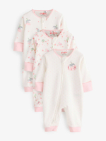 Комбинезон / Cлип для малышей Next B86-038, 3 шт., Бежевый, Светло-розовый