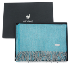 Плед-шарф шерстяной 30x200 Alpaka бирюзовый Франция