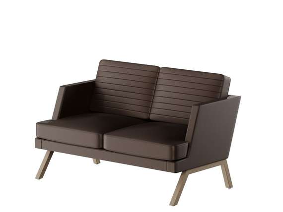 Алдо Диван двухместный ALD-02L Линкольн 221/Металл Капучино 1430*875*890