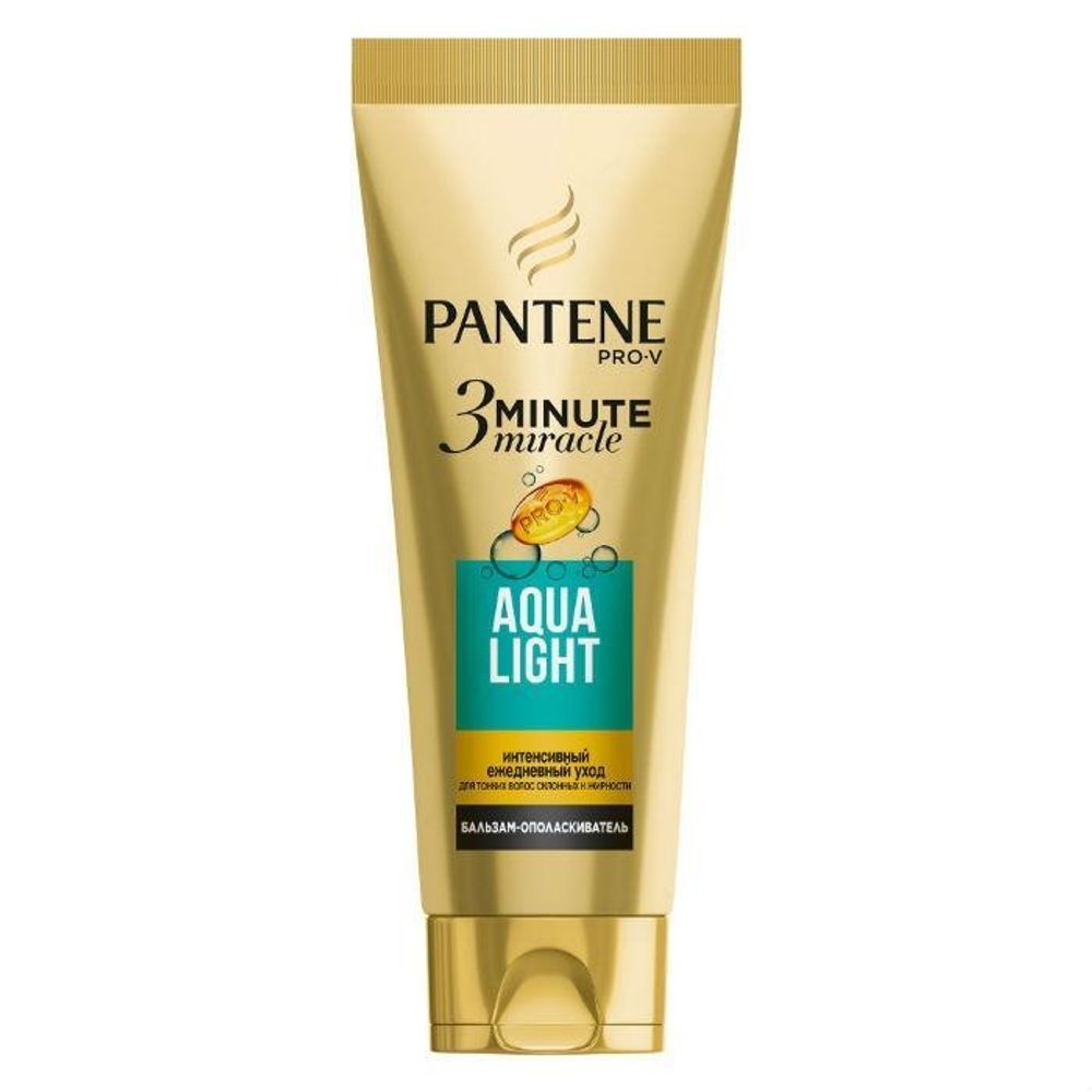 Pantene Бальзам-ополаскиватель для волос 3 Minute Miracle Aqua Light, для тонких и склонных к жирности волос, 200 мл