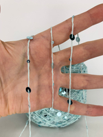 GLAMOUR хлопок, пайетки 240м/100гр цвет: ментоловый, зеркальные ментоловые пайетки. MP