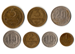 Годовой набор монет СССР 1957 год - 1, 2, 3, 5, 10, 15, 20 копеек - 7 монет