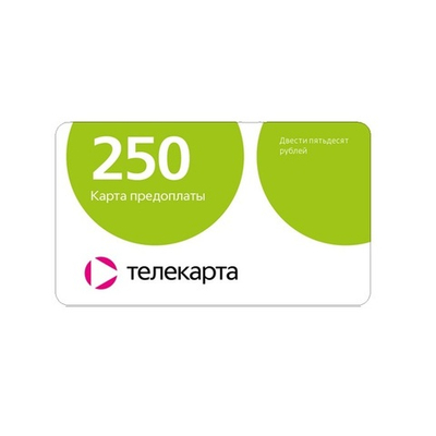 Карта оплаты Телекарта продления "250"