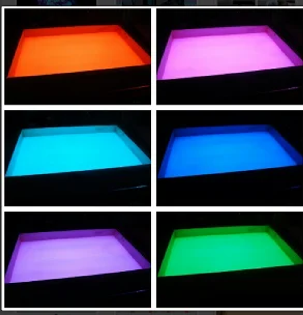 Световой планшет для рисования песком Стандарт с цветной подсветкой, 44х54х12 см