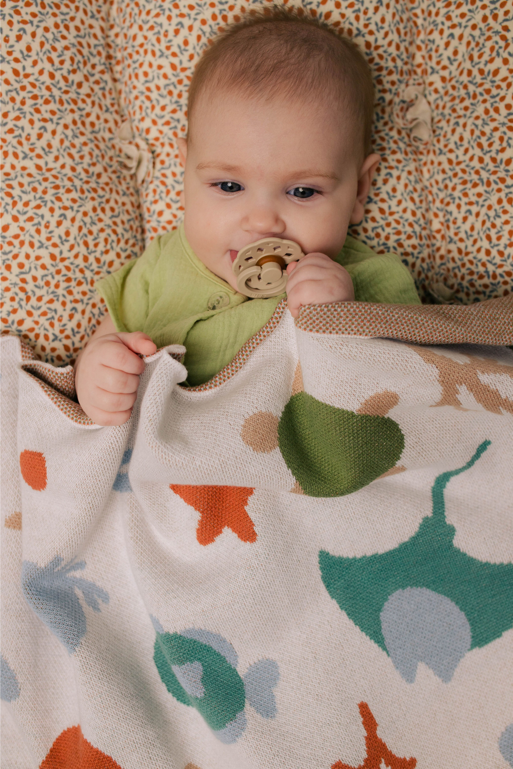 8060-212 Плед вязаный (морской)