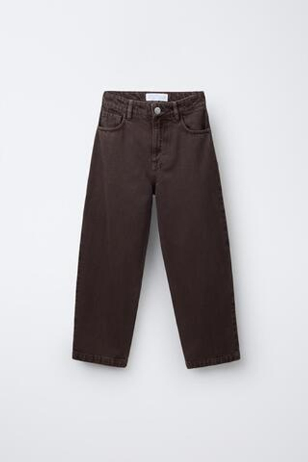 ZARA ДЖИНСЫ DENIM BAGGY RELAXED, КОРИЧНЕВЫЙ