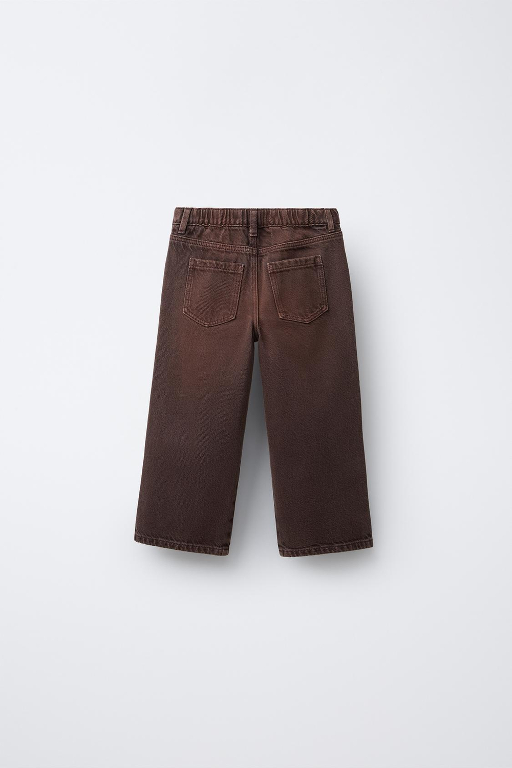 ZARA ДЖИНСЫ WIDE LEG С ПЕРЕКРЕСТНОЙ ЗАСТЕЖКОЙ, КОРИЧНЕВЫЙ