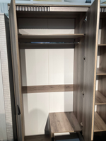 Шкаф 3-х дверн с ножками Ольга-3 Дуб делано серый/сильвер Пэлас