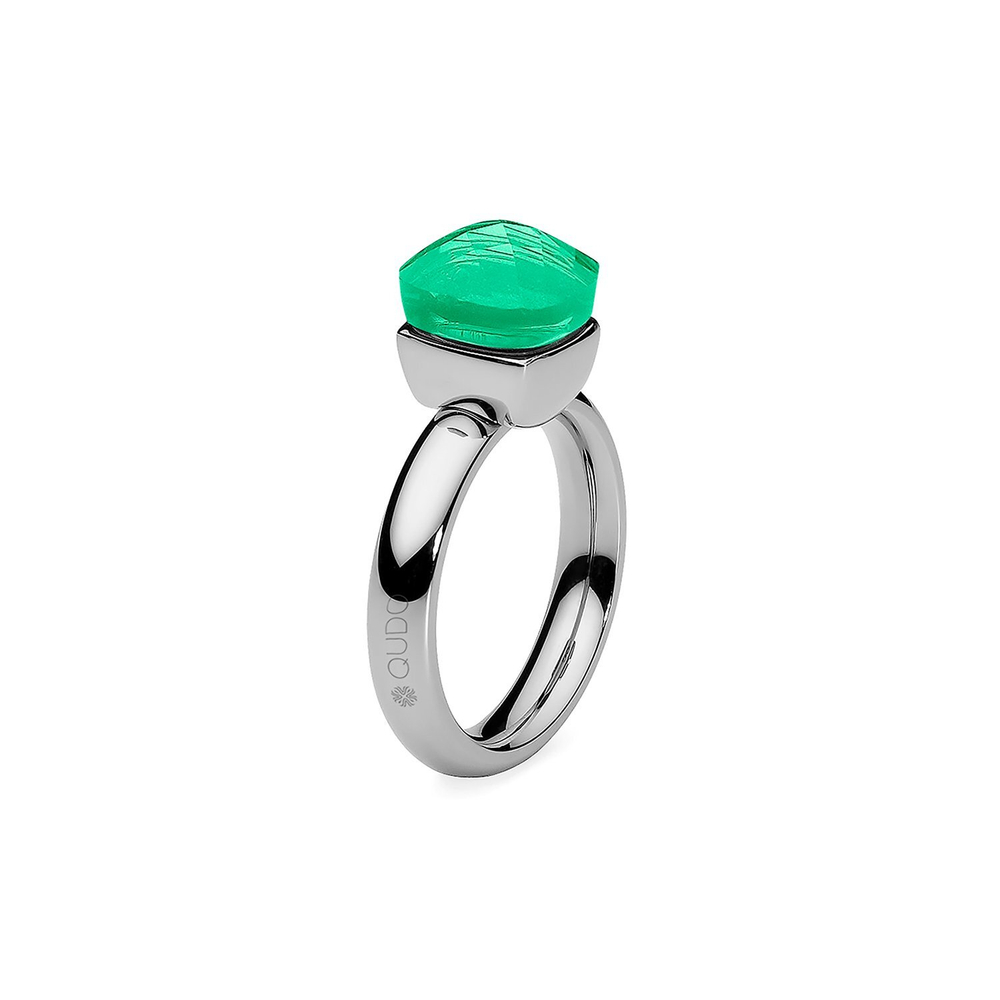 Кольцо Qudo Firenze smaragd 17.2 мм 610393/17.2 G/S цвет зеленый, серебряный