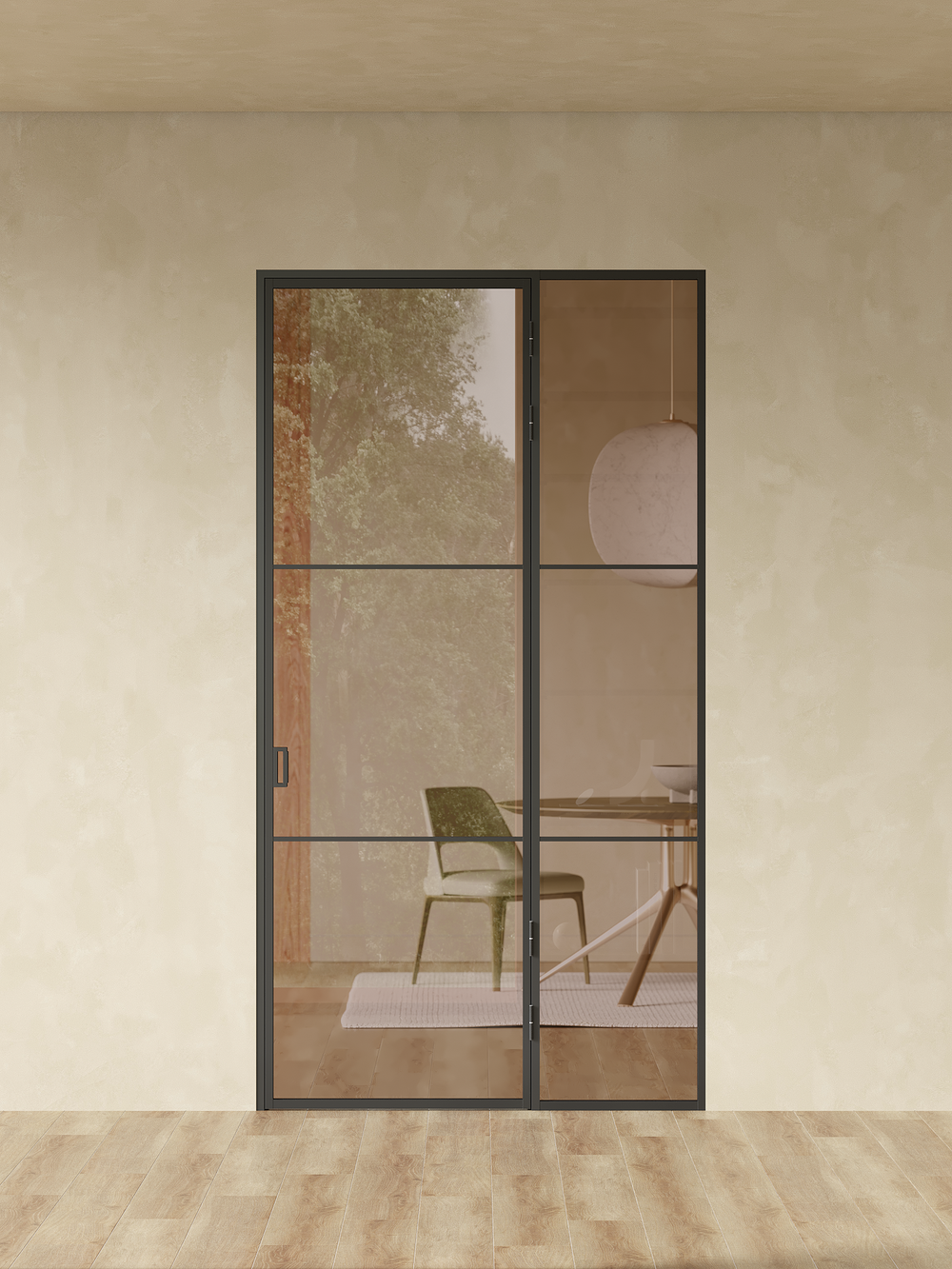 Распашная алюминиевая перегородка Minoli 6
