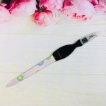 Пилка для ногтей металлическая с триммером на блистере «Галант», цвет ручки микс матовый, цвет пилки микс,16,5см