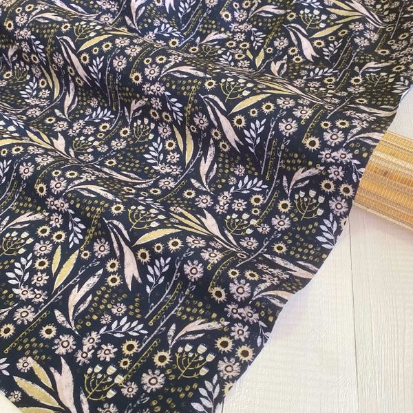 ПОЛНОЧНЫЕ ЦВЕТЫ #4,отрез 45 см  100% хлопок Handmade Fabrics 2