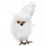 Украшение новогоднее подвесное «Совушка в колпачке» 12 см, Белый