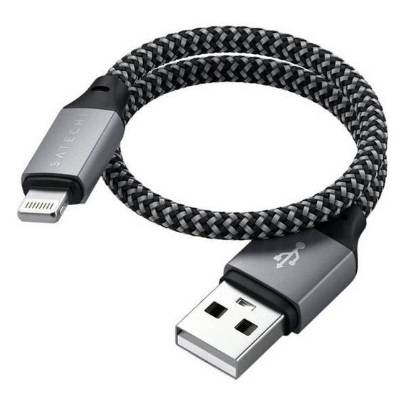 Кабель Satechi USB Type-A - Lightning 25 см (ST-TAL10M) серый космос
