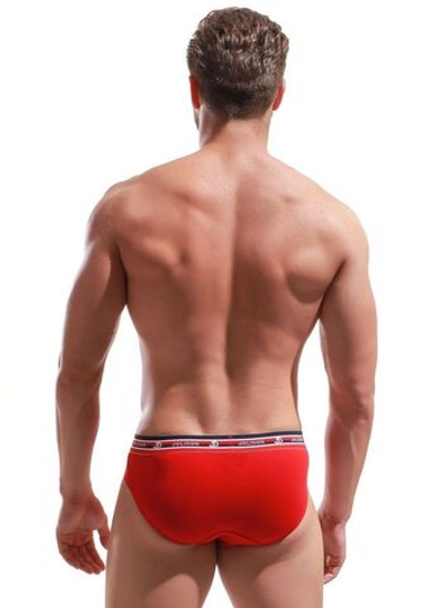 Мужские трусы-слипы с широкой резинкой в спортивном стиле (Размер: XXL) (Цвет: красный)