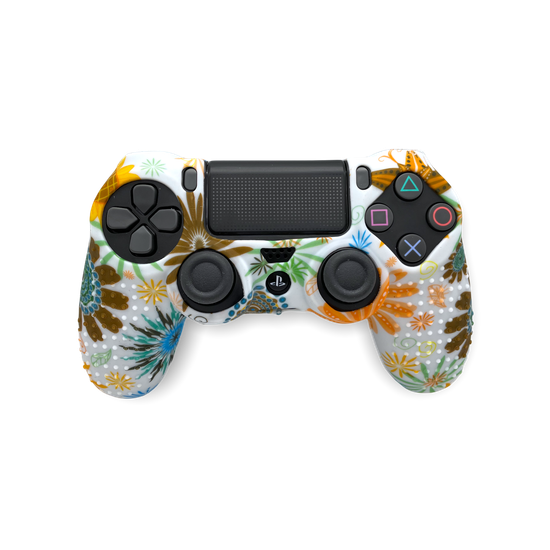Силиконовый чехол для DualShock 4 PS4 цветы