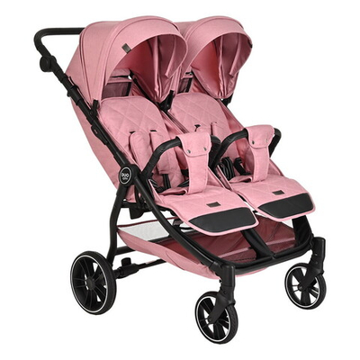 Детская прогулочная коляска для двойни Pituso Duocity PU 2023 Dusty Rose/Пыльная Роза