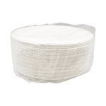 Тарелка десертная овальная одноразовая белая из сахарного тростника 260х200х15 мм 50шт/уп