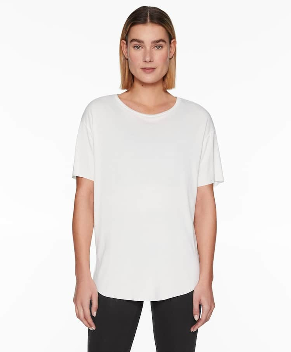 Oysho Футболка из модала с короткими рукавами, экрю