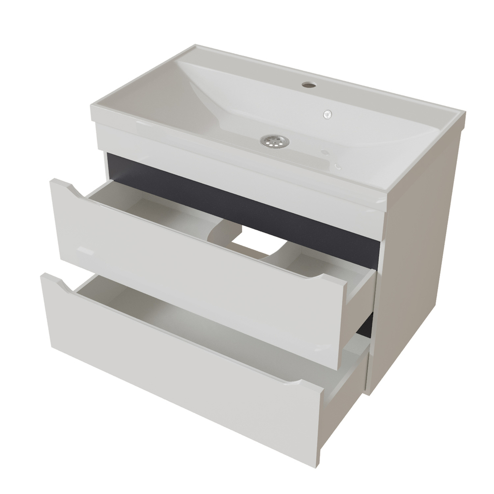 Тумба д/ванной "Лайн-80" подвесная  под раковину Фостер 80 (Kirovit)/Fest-80 (Sanita Lux) (ПВХ)